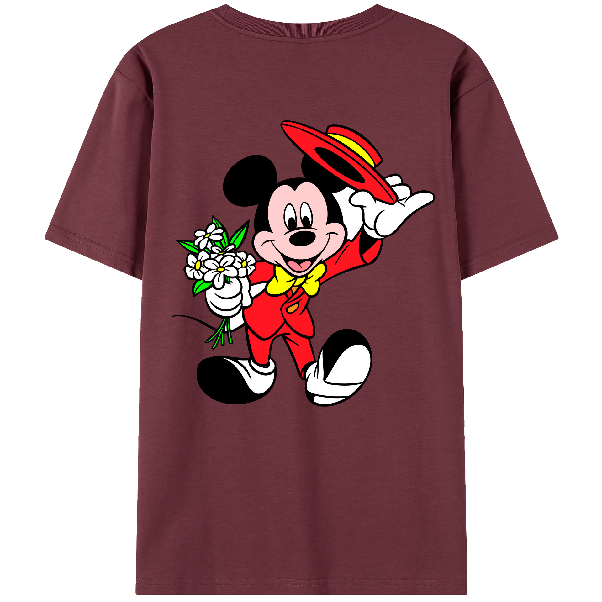 （画像用） ミッキーマウス Mickey Mouse 綿100％半袖Tシャツ（背面プリント）